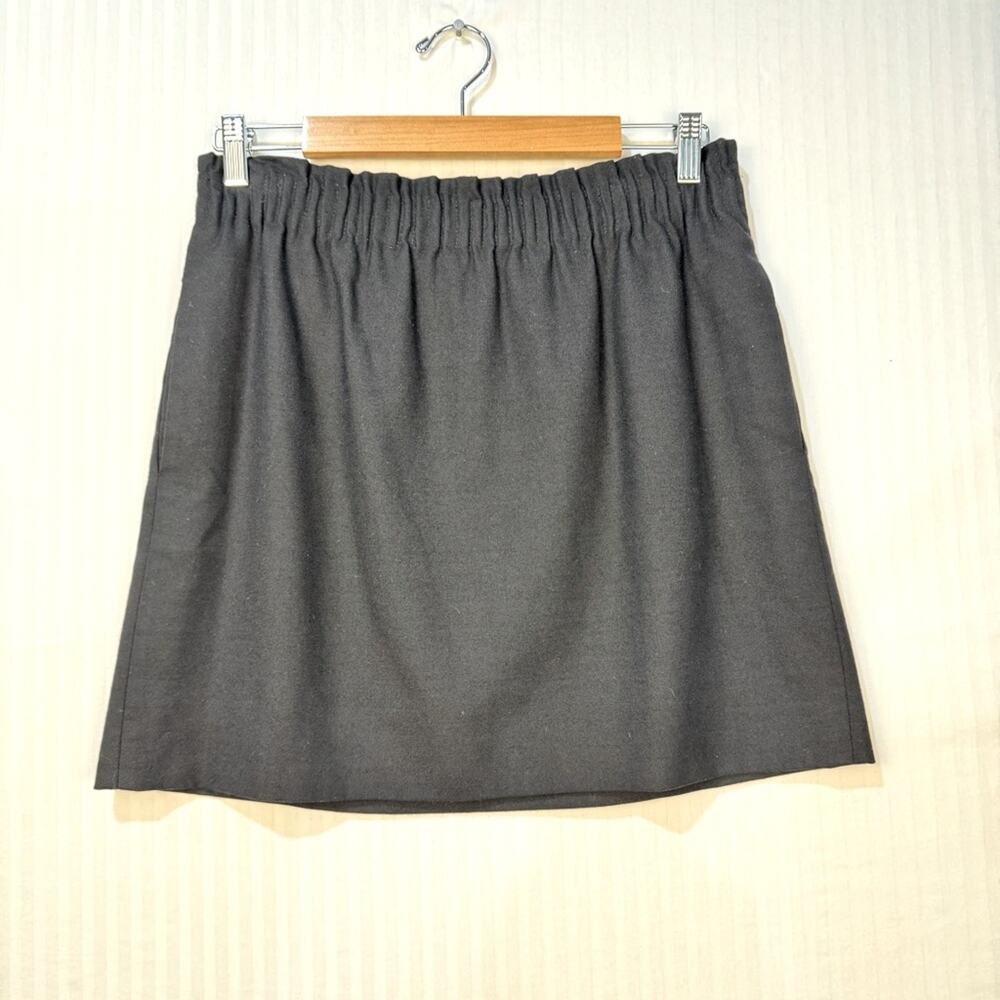 J. Crew Vintage Classic Wool Blend Black Elastic Mini Skirt Women Size 6 Medium